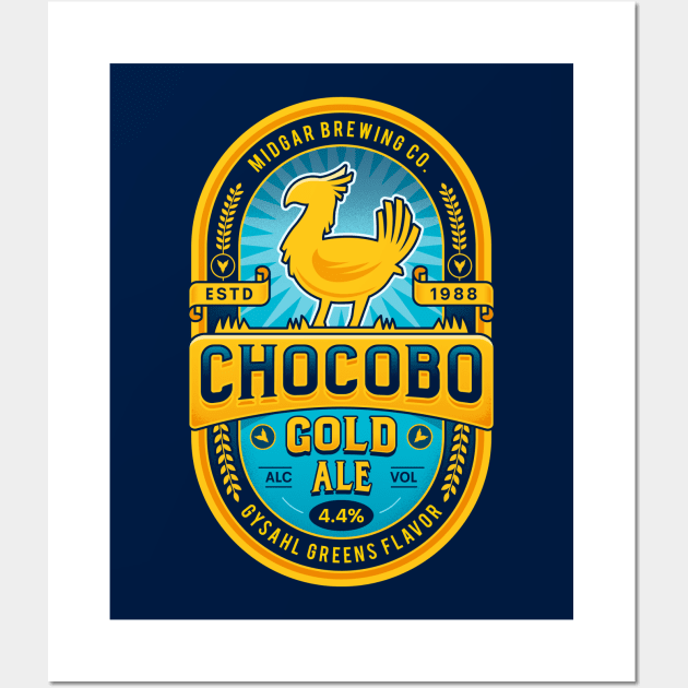 Chocobo Gold Beer Emblem Wall Art by Lagelantee